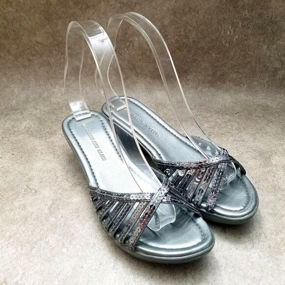 Montego Bay Club Womens   Size 5.5 Gray  Slide 2" Wedge Sandals - Picture 1 of 9